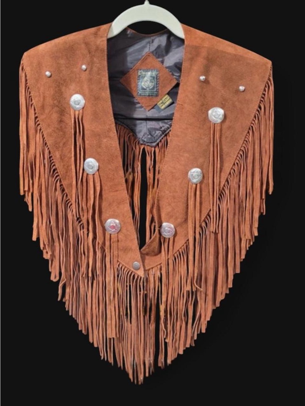 Fringed Suede Western Poncho Regalia Accent Shawl. Wear over anything! Western